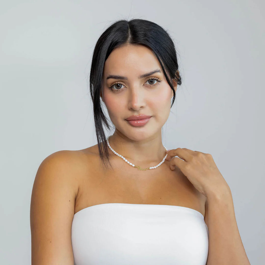 Custom Pearl Name Necklace