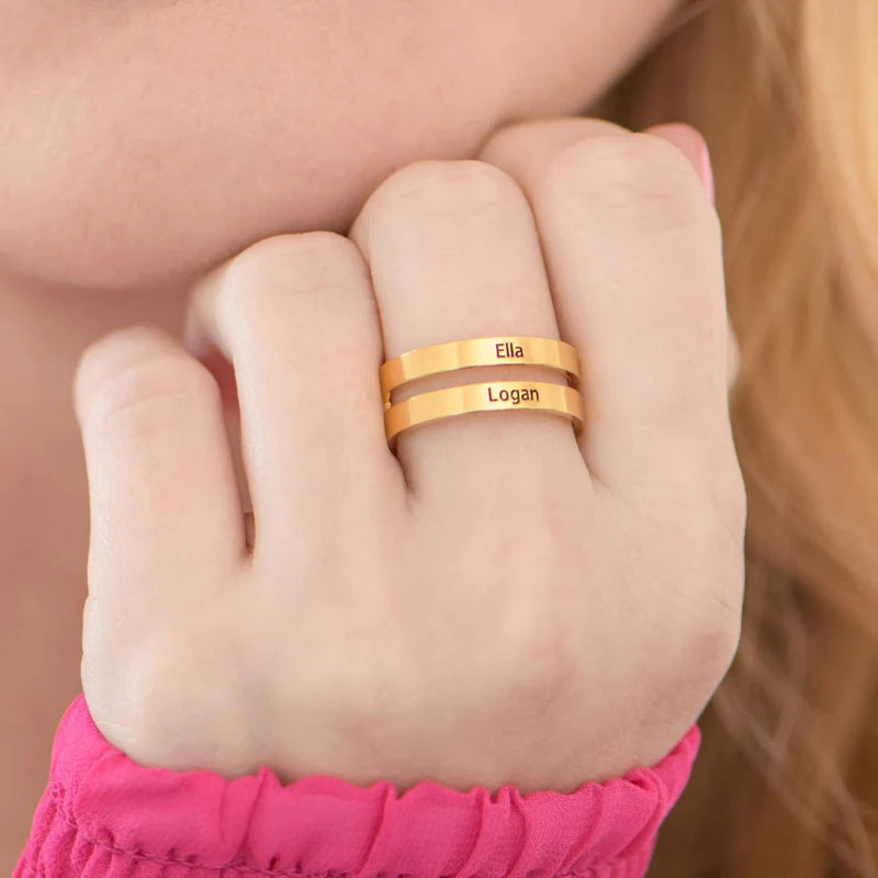 DOUBLE LAYER NAME RING