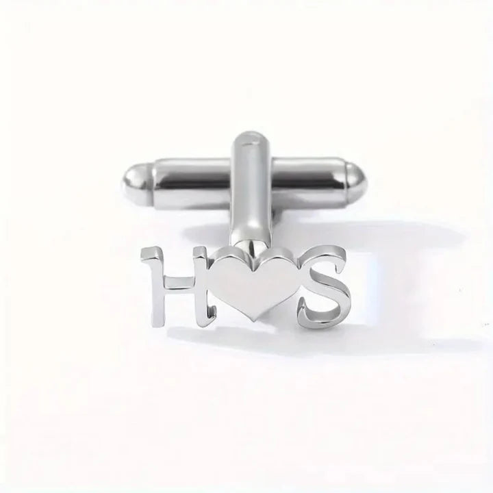 Initials Heart Cufflinks
