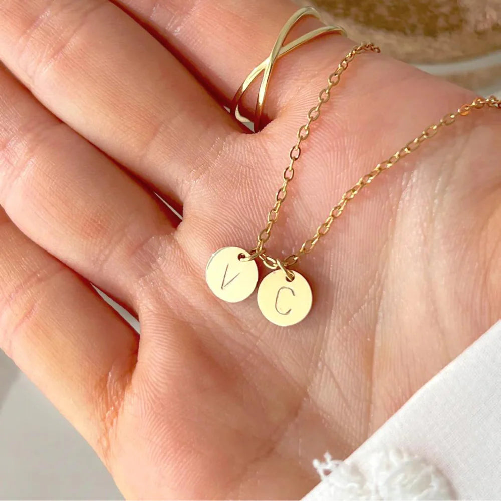 Custom Initial Coin Necklace