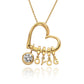 Heart Necklace with Drop Initials