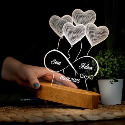 Personalized Eternal Love Illuminated 3D Lamp