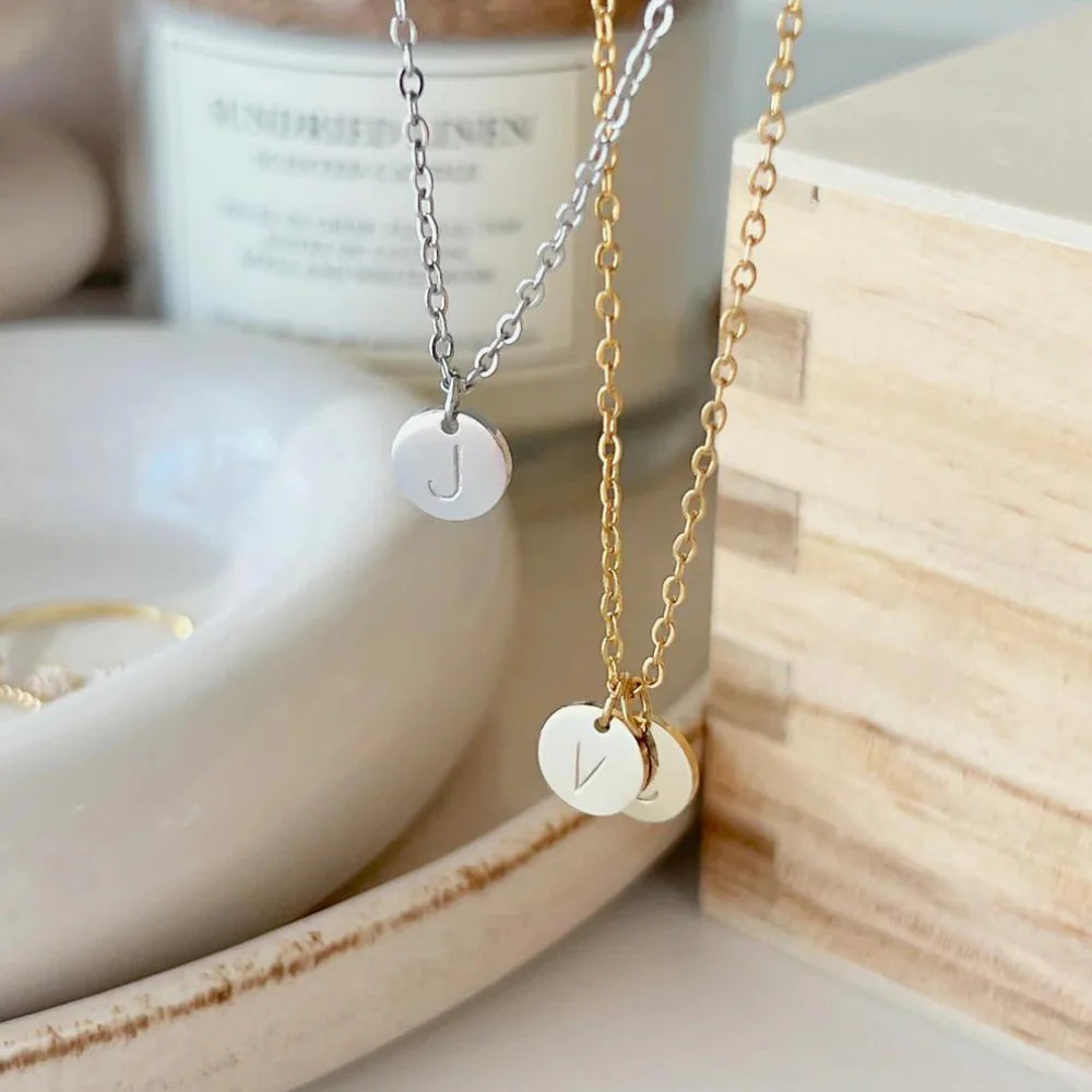 Custom Initial Coin Necklace