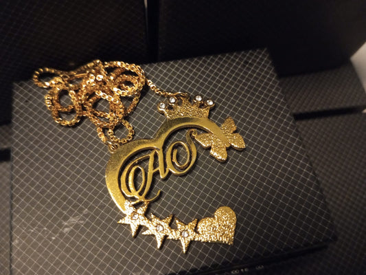 Couple initial necklace