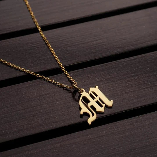 UPPERCASE OLD ENGLISH INITIAL NECKLACE