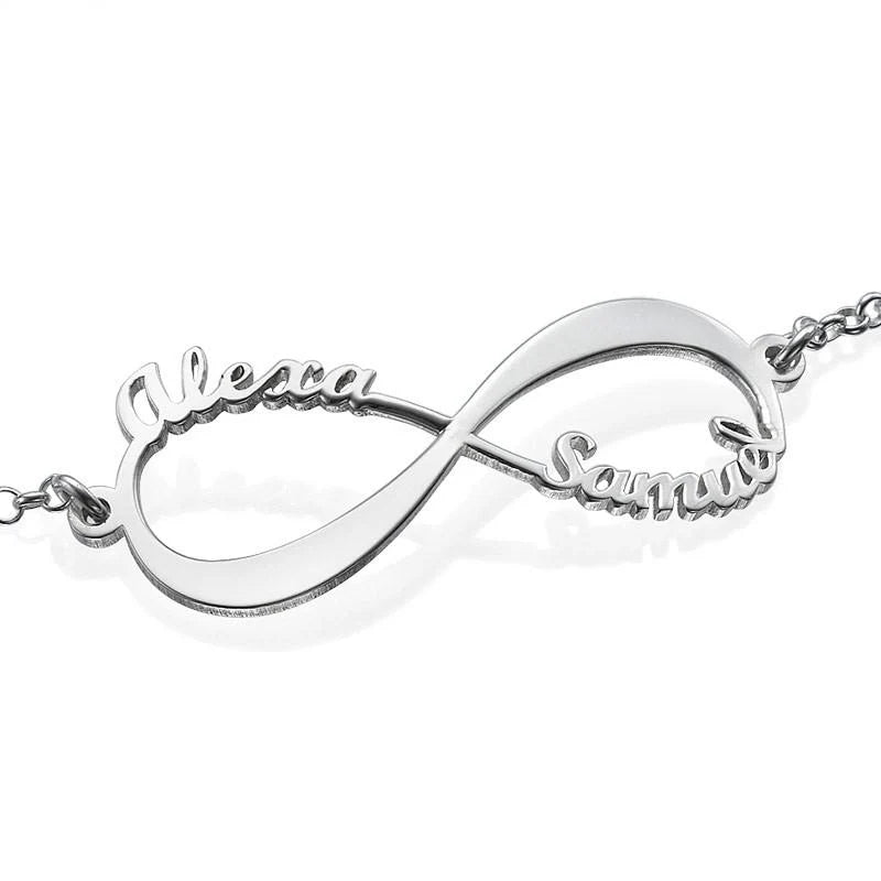 INFINITY NAME BRACELET SILVER PLATED