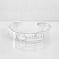 CUFF SCRIPT NAME BANGLE SILVER PLATED