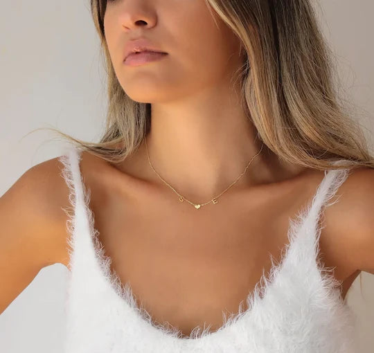 Minimalist Heart initial Necklace